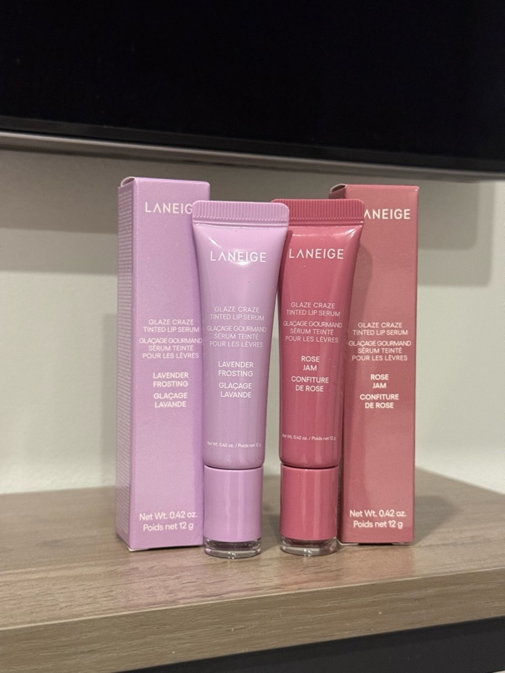 Brand New LANEIGE Tinted Lip Serum Duo - Lavender Frosting & Rose Jam